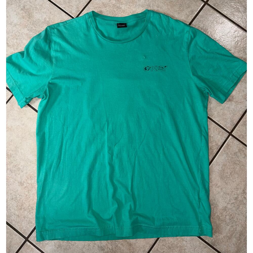 Oakley men’s shirt medium blue teal optics regular fit